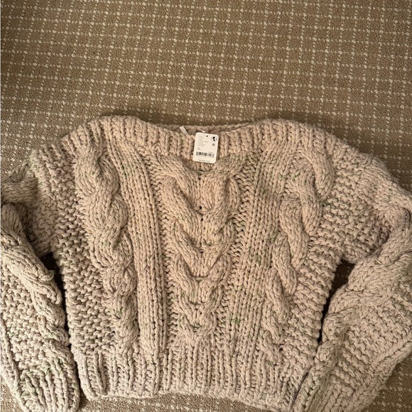 Free People Sweaters - Free People Cable Knit Sweater/Cozy Cabin Jumper - Toast Combo